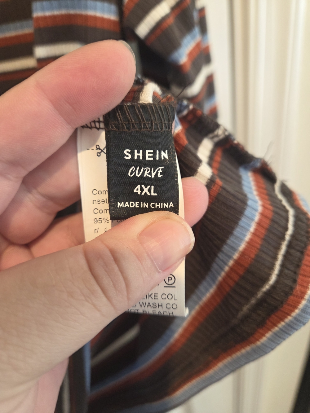 NWOT SHEIN Striped Ribbed Long Sleeve Top - Picture 3 of 4